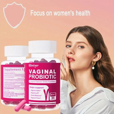 Vaginal Probiotic 60 Capsules – pH Balance & Metabolism Support – Women’s Health - Image 1 of 4