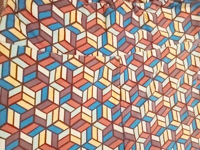 Geometric Psychedelic Funky 80s Cotton Leggings - Image 1 of 4