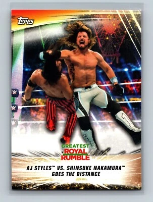 2019 Topps WWE SummerSlam #59 AJ Styles vs. Shinsuke Nakamura Goes the Distance - Image 1 of 2