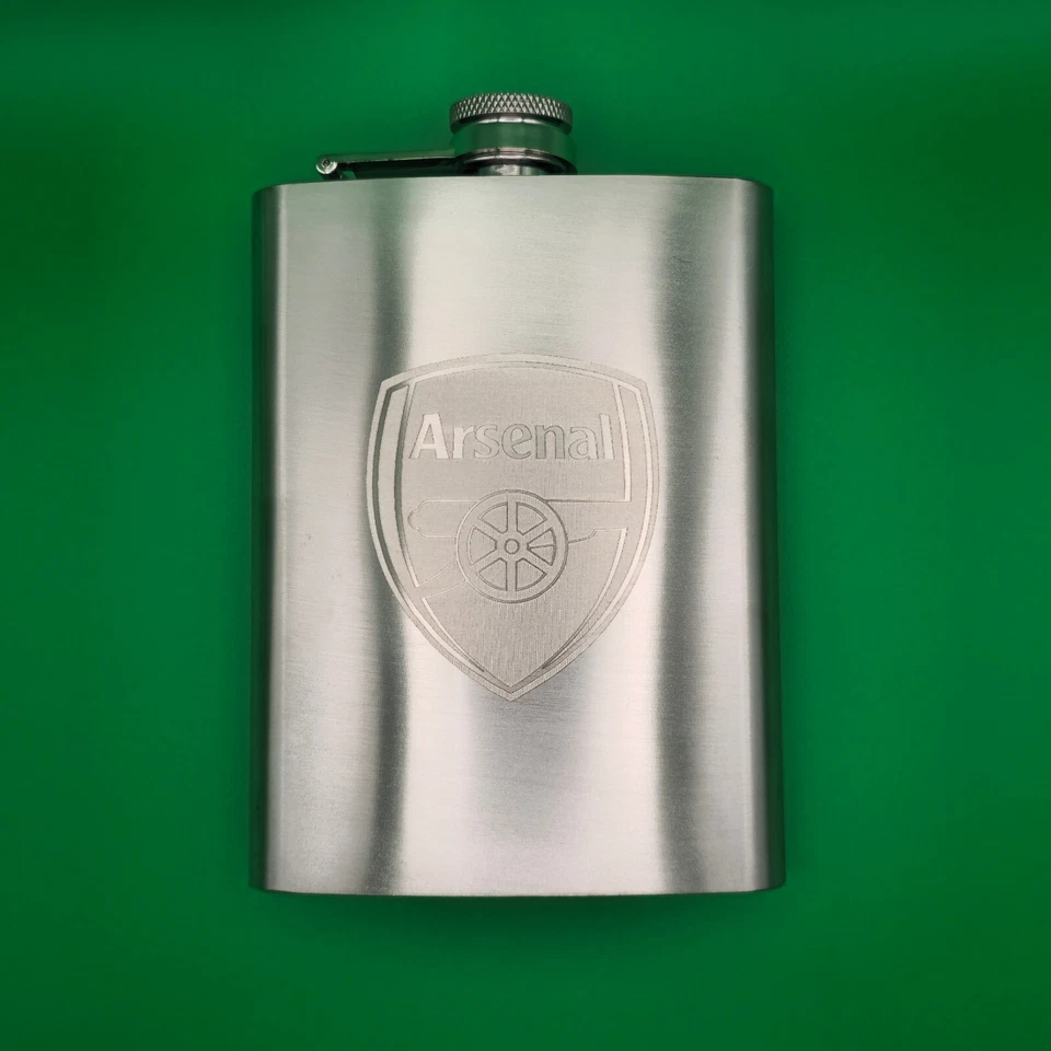 Arsenal FC 6oz Stainless Steel Hip Flask Antique Style