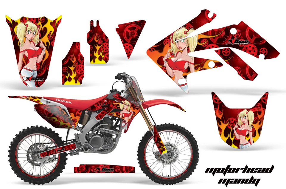 Pegatinas gráficas + #calcomanías PLT/RIM para Honda CRF250R 2004-2009 MTRHD MANDY R Foto 1 de 2