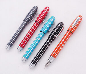 Fuliwen 2062 Resin Fountain Pen, Beautiful Square Lattice Pattern Fashion Style