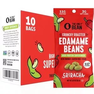 Crunchy Roasted Edamame Snacks Pack Sriracha Protien Keto Food Gluten Free As... - Picture 1 of 7