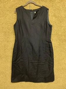 Tahari Damenmantelkleid gefüttert ärmellos blau V-Ausschnitt Reißverschluss hinten Größe 16 - Bild 1 von 9