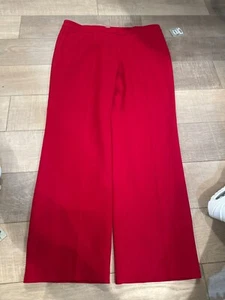 Kasper Kate Straight-Leg Crepe Pants New Red Size 14 - Picture 1 of 11