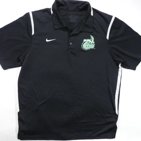 UNC Charlotte UNCC 49ers Polo Shirt Men's Large Nike Black Short Sleeve Collared Cover