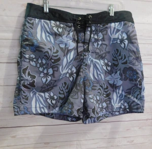 OOBE Men's Sz 36 Shorts Lightweight Nylon Board Swim Run Dark Multi Color Floral - Picture 1 of 13