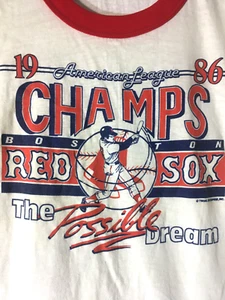 CAMISETA DE COLECCIÓN BOSTON RED SOX 1986 Campeones de la Liga Americana Timbre Mediana - Imagen 1 de 5