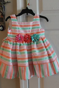 Sweet Heart Rose Girls Dress size 2T Stripes with Flowers new - Picture 1 of 2