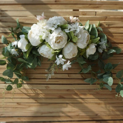 29.5” Wedding Arch Backdrop Flower Artificial Bouquet Garland Door Lintel Decor - Image 1 of 4