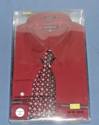 Covington Vestido Camisa y Corbata L 16-16 1/2 32-33 Rojo SELLADO Foto 1 de 4
