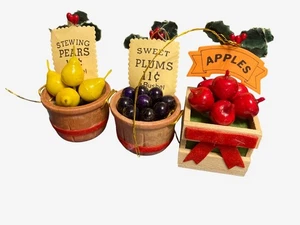 Vintage Weihnachtsschmuck Mini Obstkorb Set - Bild 1 von 11