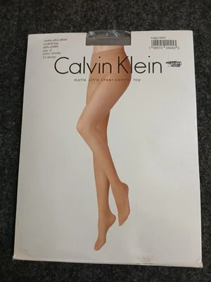 Pantyhose CALVIN KLEIN Size D Color Smoke Matte Ultra Sheer NIP Hosiery U.S.A. - Image 1 of 2