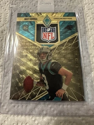 1/1 MATT CORRAL 2022 Phoenix Rookie Gold Vinyl NFL Shield Patch RC Panthers - Image 1 of 3