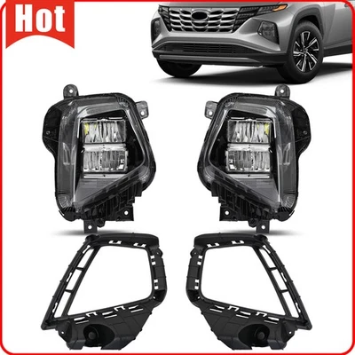 Front Bumper Fog Lights LED Driver+Passenger Side For 2022 2023 Hyundai Tucson - Image 1 of 4