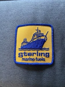 Parche de envío vintage de barco STERLING MARINE FUEL aceite diésel lagos - Imagen 1 de 3