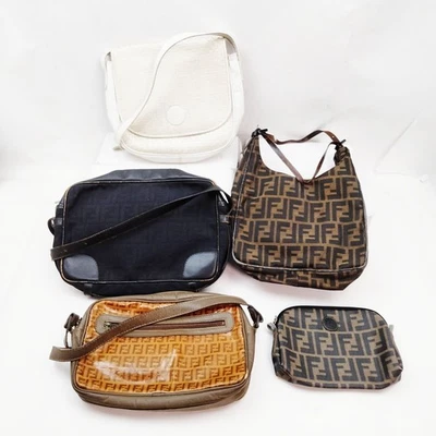 NO TARIFF Fendi  Shoulder Bag Pouch 5 set Black PVC 5400173 - Image 1 of 4