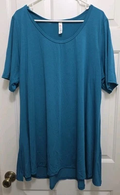 Blusa Top Camisa Mujer LuLaRoe Manga Corta Azul Turquesa 3XL  Foto 1 de 4