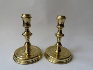 Pair Of Vintage Heavy Baldwin Brass Candlestick Candle Holders 5” USA Made - Picture 1 of 9