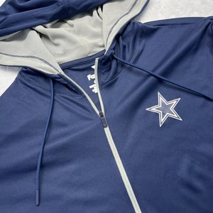 Dallas Cowboys Fanatics Hooded Jacket Woman 2XL Navy Front Zip Lightweight Logos - Picture 1 of 14
