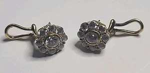 Judith Ripka 925 Sterling Silver Omega Back CZ Flower Stud Earrings 5 grams - Picture 1 of 11