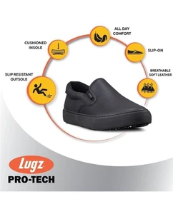 Lugz Clipper rutschfeste weiche Zehenpartie Arbeit Herren Größe 11 D schwarz MCLIPRSRL-001 - Bild 1 von 12