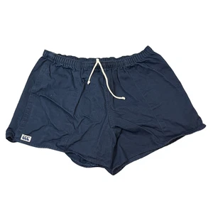 VTG Canterbury Of New Zealand Shorts Rugby Heavy Cotton Blue Elastic Waist XL - Picture 1 of 8