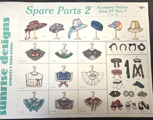 Sunrise Designs 196 Spare Parts 2 Accessories Sewing Pattern Kids Dress-Up NEW - Picture 1 of 4
