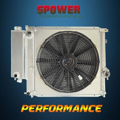 Radiador de aluminio L6 MT para BMW 318i 318is 318ti Z3 1991-2000 + cubierta del ventilador + ventilador Foto 1 de 4