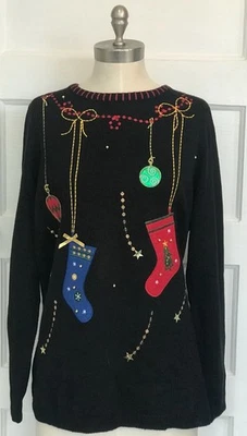 Suéter Blanco Ciervo Navidad 18/20W Negro Bordado Apliques Foto 1 de 4