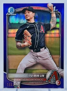 2025 Bowman - Chrome Prospects Yu-Min Lin #BCP-27 Purple Refractor /250 (RC) - Bild 1 von 2