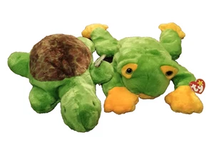 Set Vintage nicht mehr produziert Original Ty Beanie Buddy SMOOCHY FROG 14 Zoll & Speedy Turtle Plüsch - Bild 1 von 9