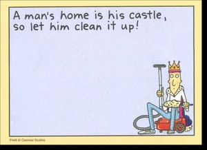 Bloc de notas divertidas de Man's Home is Castle Post It de Oatmeal Studios - Imagen 1 de 1