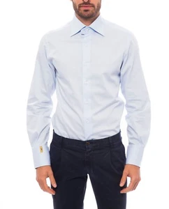 Billionaire Couture Men's Shirt Light Sky M Fit Flavio Cotton 100% sizes: 40-45 - Picture 1 of 5