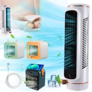 Portable Air Conditioner Personal Space Evaporative Air Cooler Mini AC Dual Fans - Picture 1 of 63