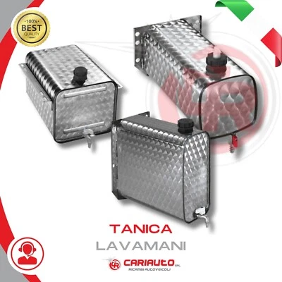 Tanica Acqua Lavamani Acciaio Inox Fiorett Trattori Camion Anche con Portasapone - Immagine 1 di 2