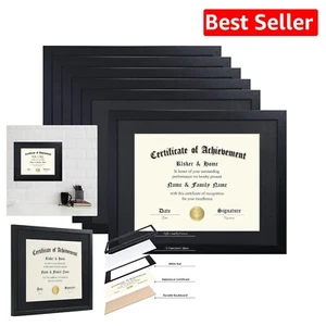 Bulk Set of 6 Black 11x14 Diploma Frames: Perfect for Celebrating Achievements - Picture 1 of 8