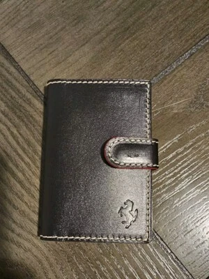 Rare Ferrari Black Leather with Horse logo Address Wallet Book Holder New In Box - Image 1 of 4