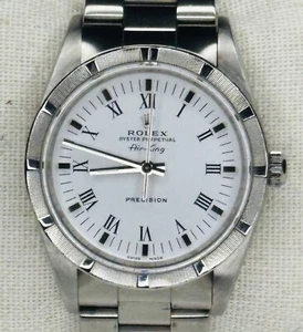 Rolex AirKing 14010m Silver Oyster Bracelet with Silver Bezel With Box & Tag - Picture 1 of 11