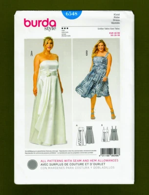 Special Occasion or Wedding Dress Sewing Pattern (Plus Sizes 20-30) Burda 6548 - Image 1 of 3