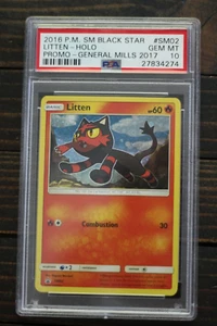 Pokemon LITTEN General Mills Black Star PROMO Holo SM02 PSA 10 GEMA COMO NUEVO - Imagen 1 de 2
