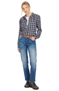 BARBOUR Birling Plaid Button-Up Flannel Shirt in Navy Size US 6 - Picture 1 of 7