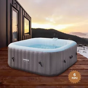 AREBOS Piscina de hidromasaje con calentamiento autoinflable interior y exterior - Imagen 1 de 14