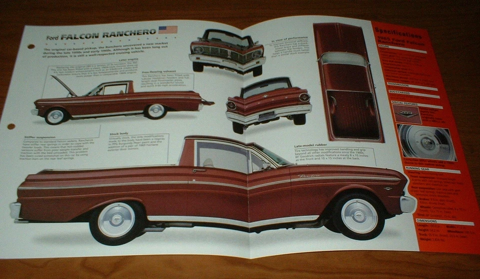 1965 Ford Falcon Ranchero Spec Sheet Brochure Poster Print Photo Info 65 302 - Image 1 of 1