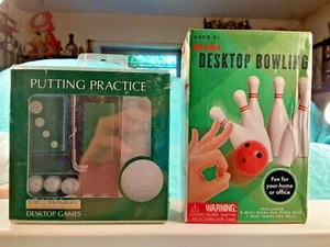 2 Desktop Games Bowling Game & New Sealed Putting Practice Game - Picture 1 of 12