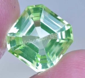 7.10 Ct Natural Green Peridot Emerald Shape VVS Pak Gemstone AGL Certified - Picture 1 of 7
