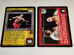 WWE WWF Raw Deal 2 Rare Cards 2001 Running Clothesline & Again With This Crap NM - Picture 1 of 6