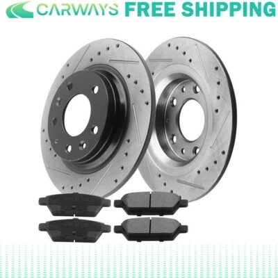 Pastillas de freno rotores traseros perforados para Mazda 6 Mercury Milan Ford Fusion 2006-2011 Foto 1 de 4