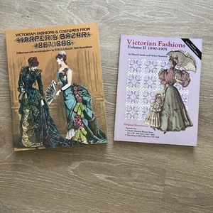Vtg LOT: Harper’s Bazaar 1867-1898 Victorian Fashion And Costumes Dover + Ulseth - Picture 1 of 17