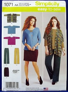 Simplicity Skirt Pants T-Shirt Tops Vest Sewing Pattern 4,6,8,10,12,14,16 1071 - Picture 1 of 2